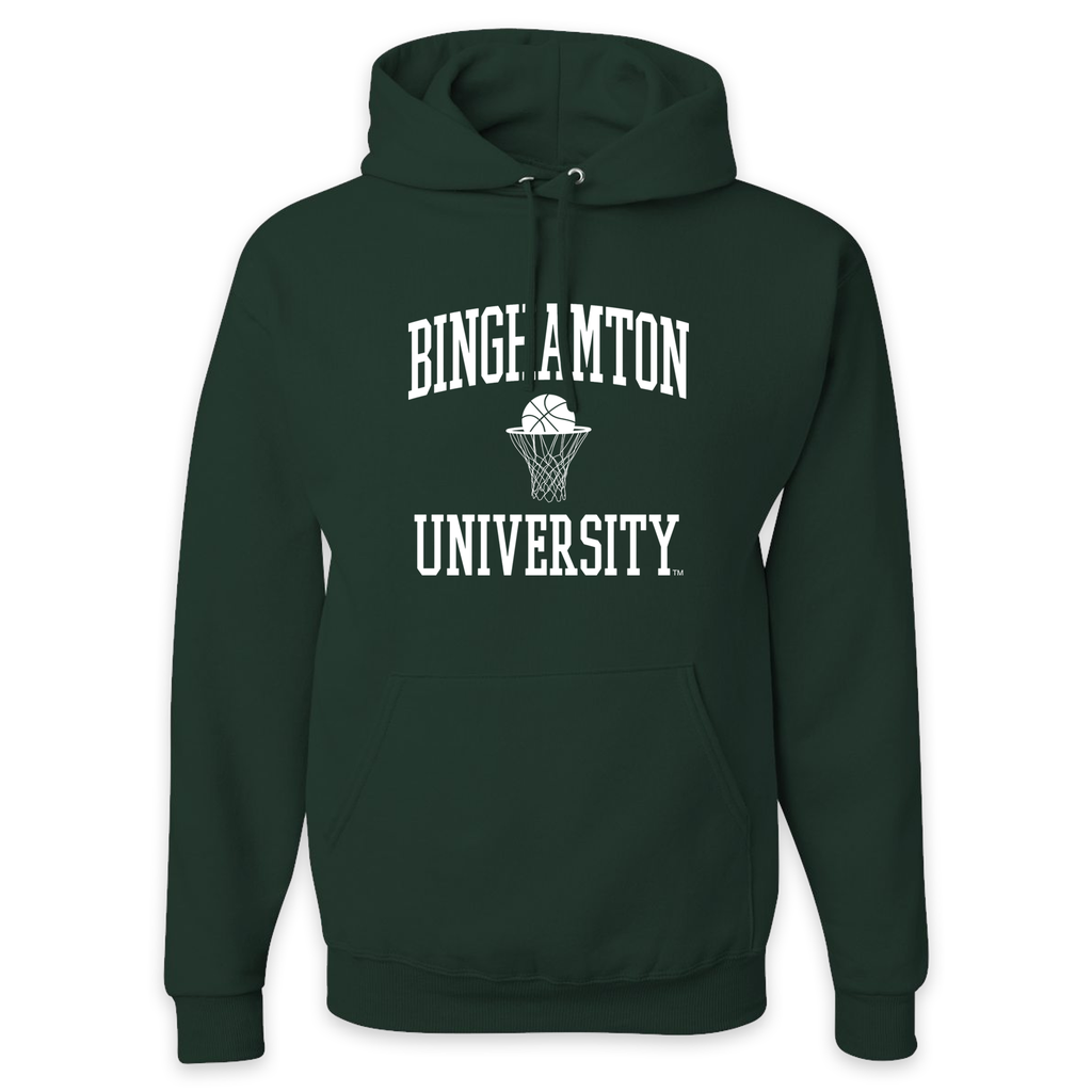 [996MR-S- Forest Green] Binghamton University Basketball Collegiate Hoodie (Forest Green, S)