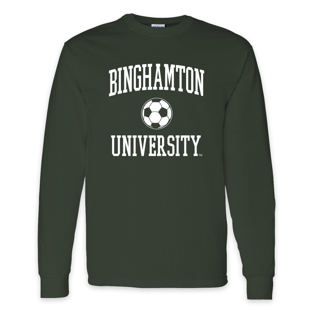 [2400-S- Forest Green] Binghamton University Soccer Collegiate Long Sleeve (Forest Green, S)