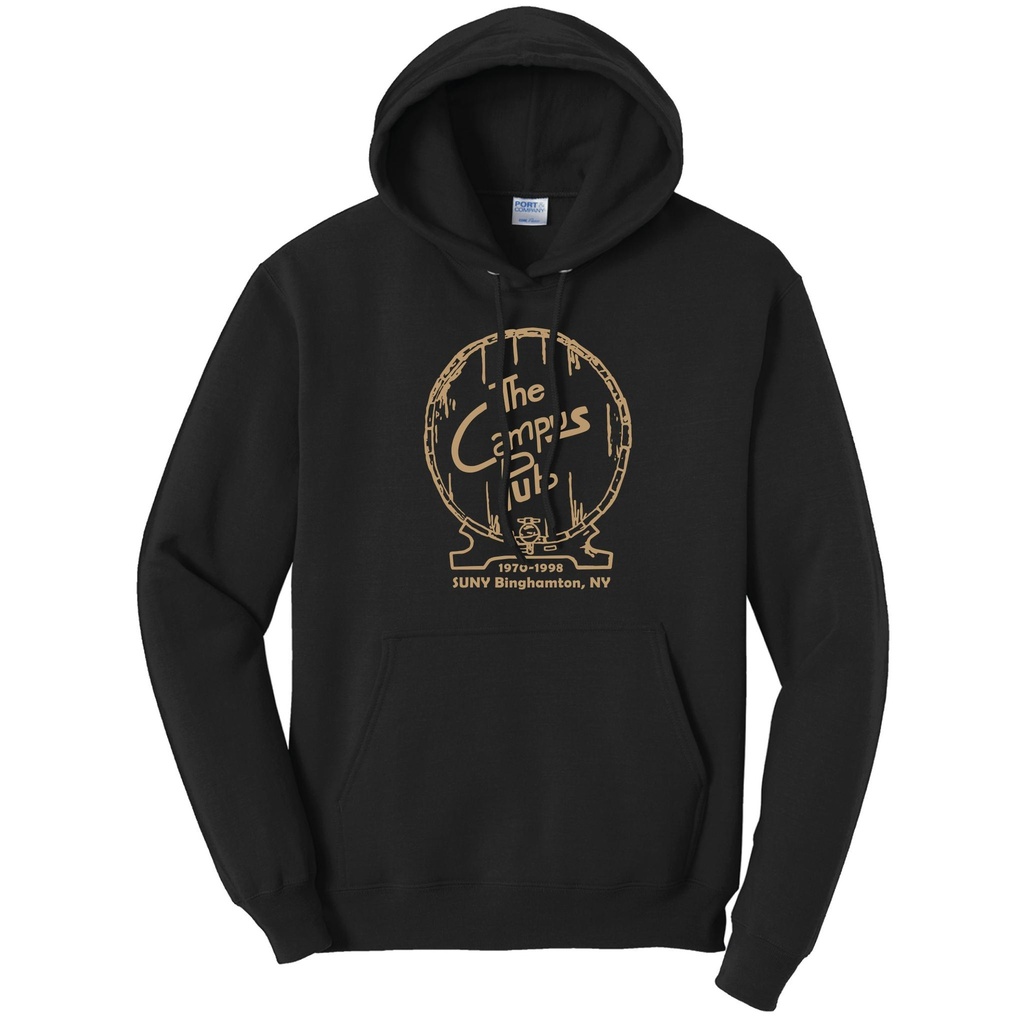 [18500-S-Black] Binghamton University Campus Pub Nostalgia Hoodie (S, Black)