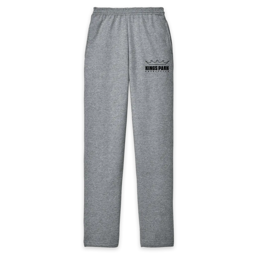 [PC78P-S-Athletic Heather] Kings Park Royalettes Open Bottom Sweatpants with Pockets (S, Athletic Heather)