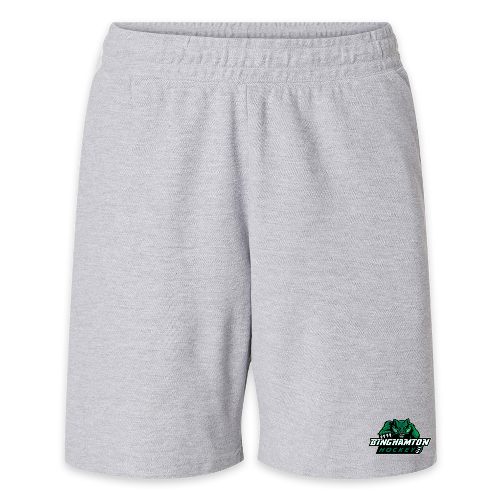 [2PQ-S-Heather Grey] BU Club Hockey Player Pique Gym Shorts (S)