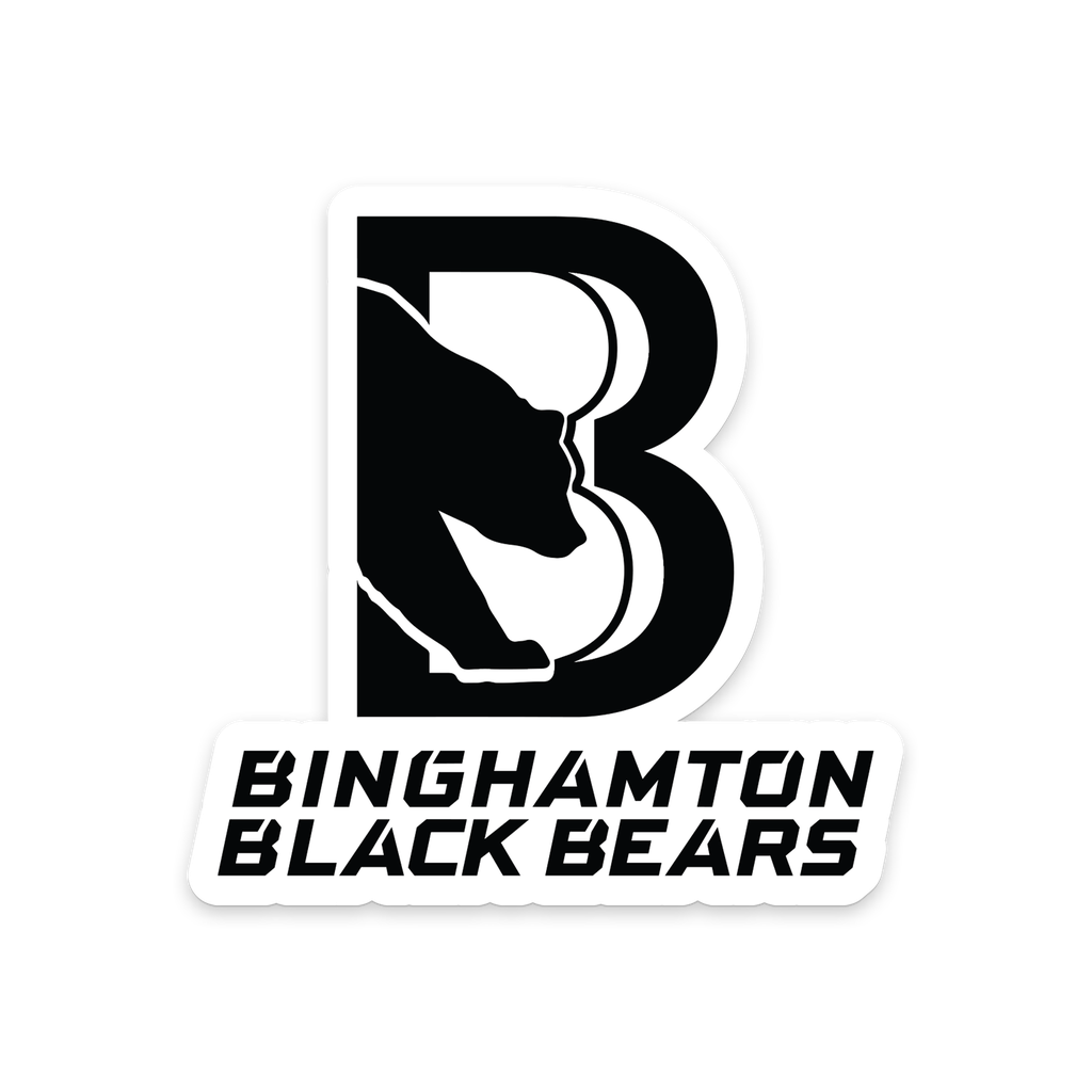 Binghamton Black Bears Sticker - Black B with Words