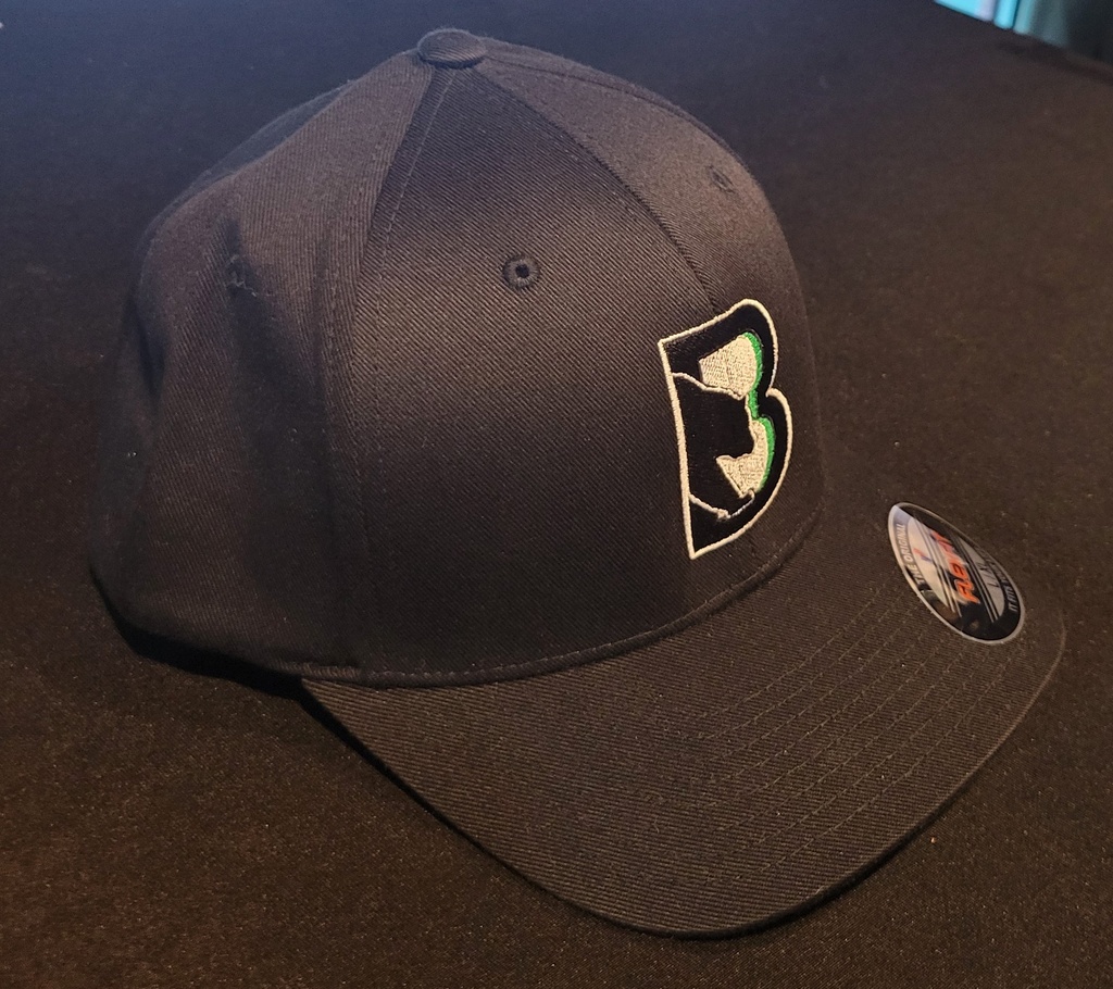 [6277-Black] Binghamton Black Bears Flexfit Cotton Blend Baseball Hat (Black)
