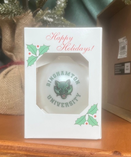 [18270-WHI] Binghamton University Shatterproof Ornament