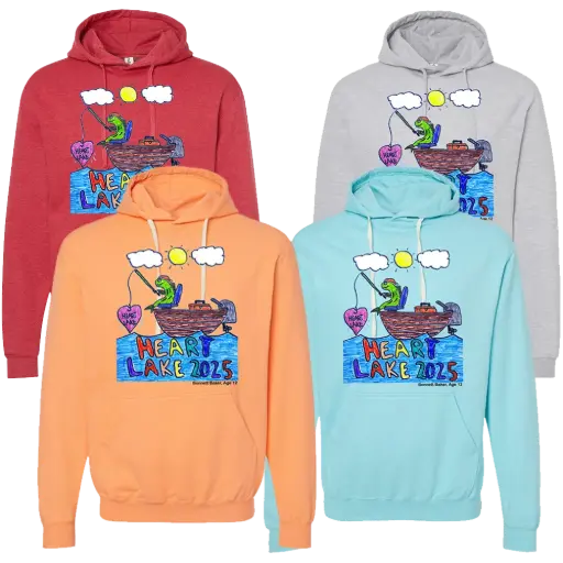 Heart Lake - Fish Fishing Hoodie