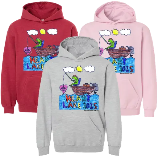 Heart Lake - YOUTH Fish Fishing Hoodie
