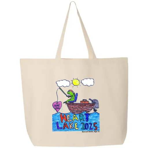 Heart Lake Tote Bag - Fish Fishing