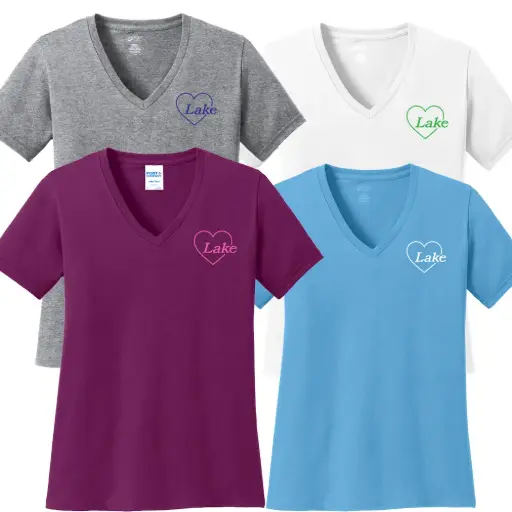 Heart Lake - Heart Logo Women's V-Neck Tee