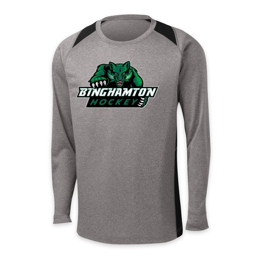 BU Club Hockey Player Long Sleeve Colorblock Performance T-shirt