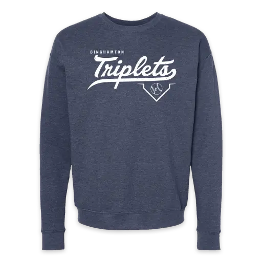 Binghamton Vintage Triplets Crewneck - Heather Denim!
