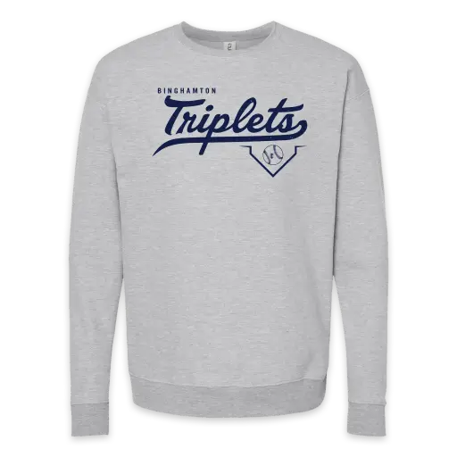 Binghamton Vintage Triplets Crewneck - Heather Grey!