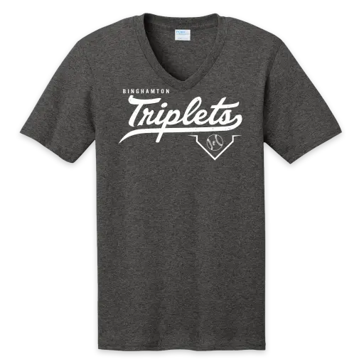 Binghamton Triplets Tee Vintage Mens Vneck!
