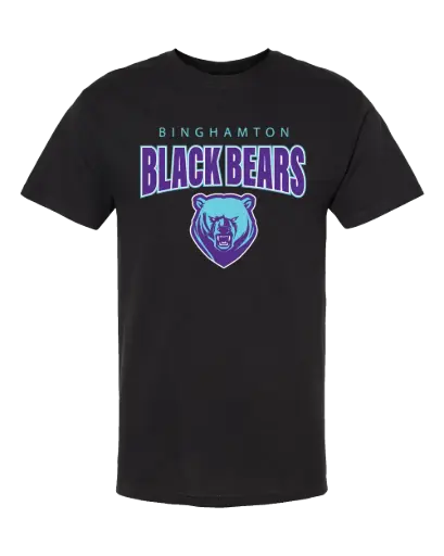 Binghamton Black Bears Inverse Live Print - Adult T-shirt
