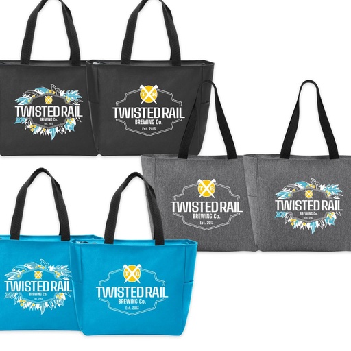 Twisted Rail Zip Tote Bag