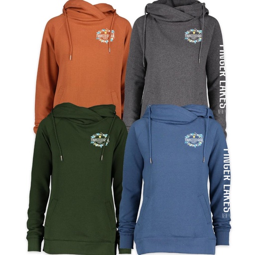 Twisted Rail Ladies Cowl Neck Hoodie