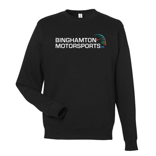 Binghamton Motorsports Crewneck Full Chest in Black