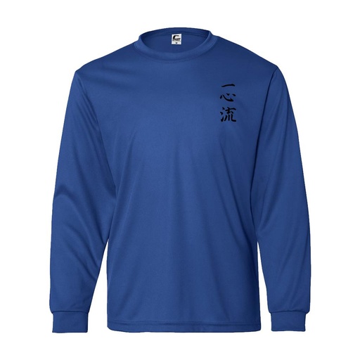 Irondequoit Martial Arts Youth Long Sleeve Performance Tee - Royal Blue