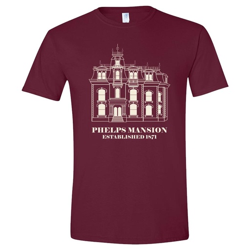 Phelps Mansion T-Shirt Maroon with Mansion