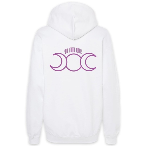 Triple Moon Hoodie - White with Purple