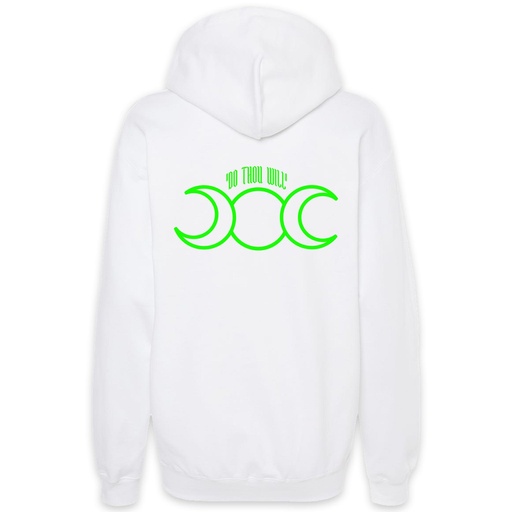 Triple Moon Hoodie - White with Green