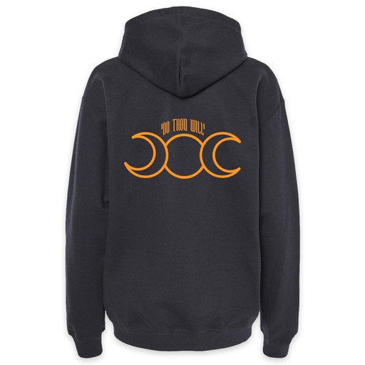 Triple Moon Hoodie - Black with Orange