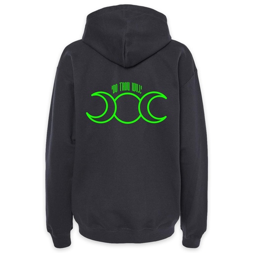 Triple Moon Hoodie - Black with Green
