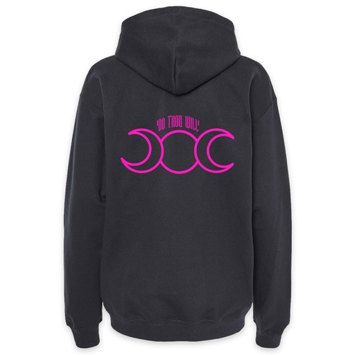 Triple Moon Hoodie - Black with Pink