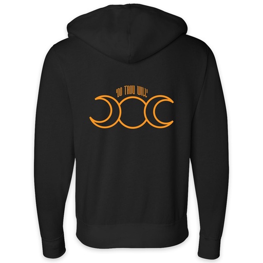 Triple Moon Full Zip - Black with Orange