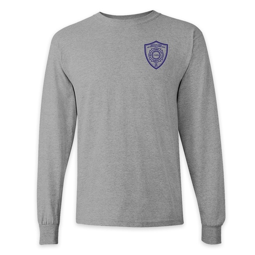 ON DUTY- Hancock Fire Department Long Sleeve T-Shirt (Blue Logo w/back)