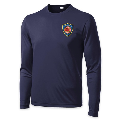 LEISURE WEAR- Hancock Fire Department Long Sleeve Performance (Full Color Logo w/back)