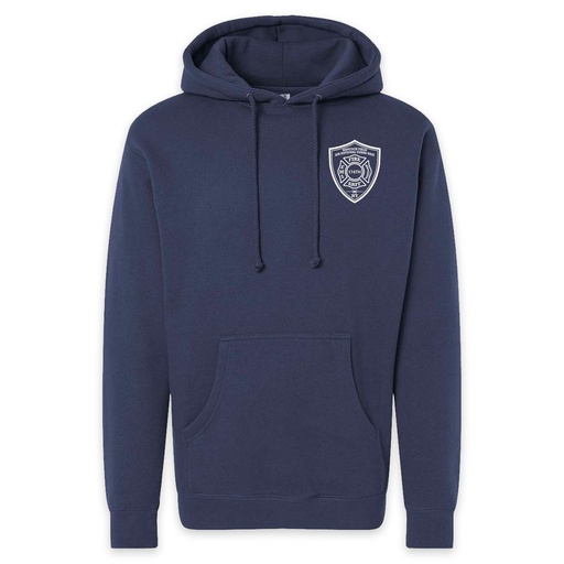 LEISURE WEAR- Hancock Fire Department Hooded Sweatshirt (White Logo w/back)